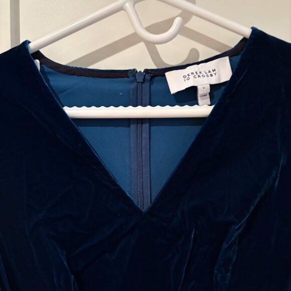 Derek Lam 10 Crosby Velvet Fit & Flare Dress – Blue, Size 6 - Picture 6 of 6